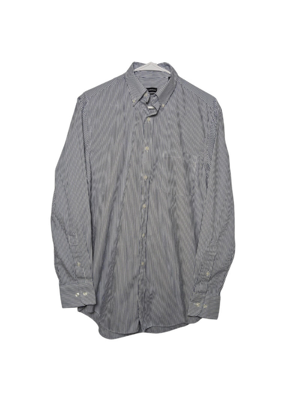 Van Heusen Men’s Blue and White Pinstripe Button Down Shirt 15 32/33 Regular Fit